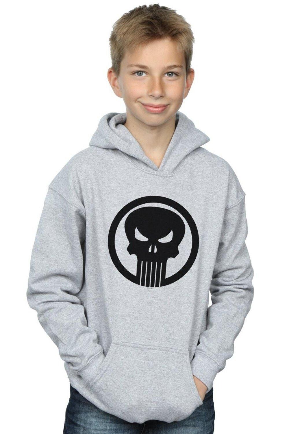 

Толстовка с круглым черепом The Punisher Marvel, серый