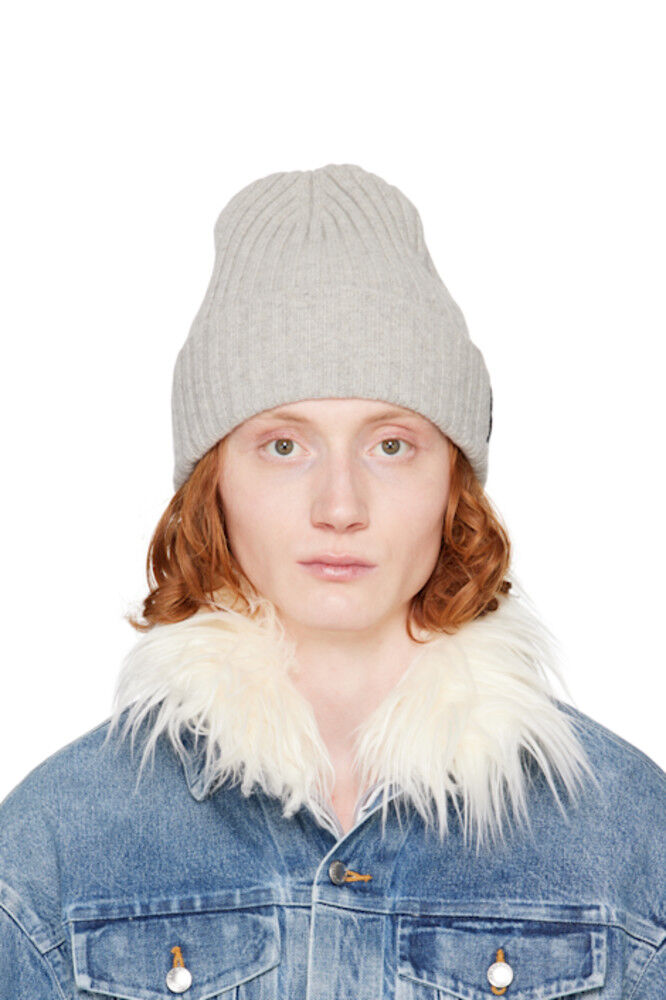 

Серая ребристая шапка-бини Alexander Wang