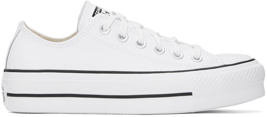 

Белые кожаные кроссовки на платформе Chuck Taylor All Star Converse, Белый, Белые кожаные кроссовки на платформе Chuck Taylor All Star Converse