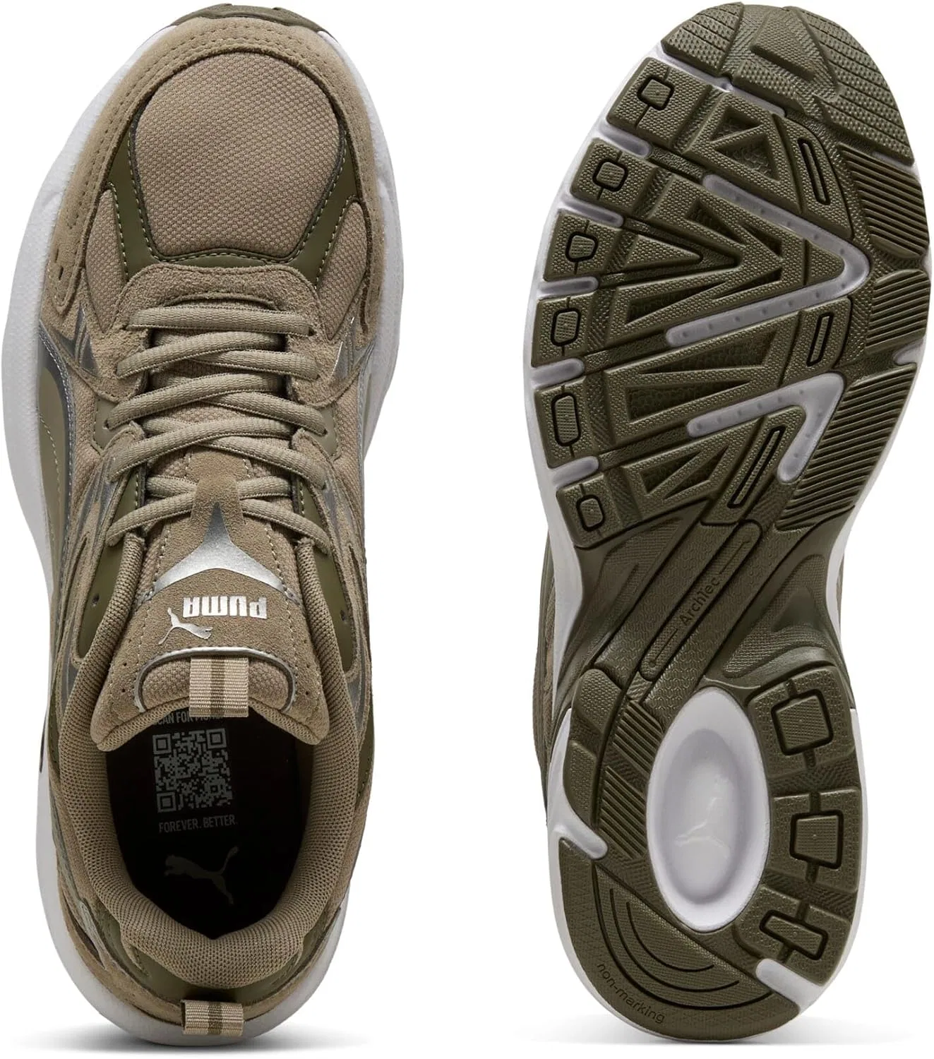Кроссовки PUMA Milenio Tech для взрослых, Velvet Moss Puma Aged Silver — фото 4