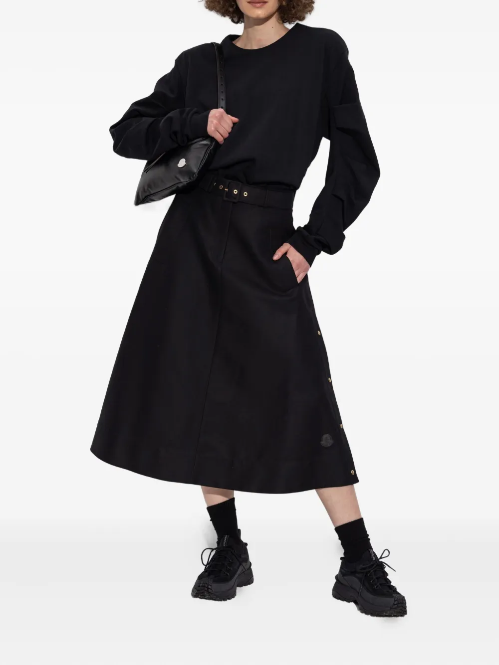 Толстовка со сборками на манжетах MONCLER, черный — фото 2