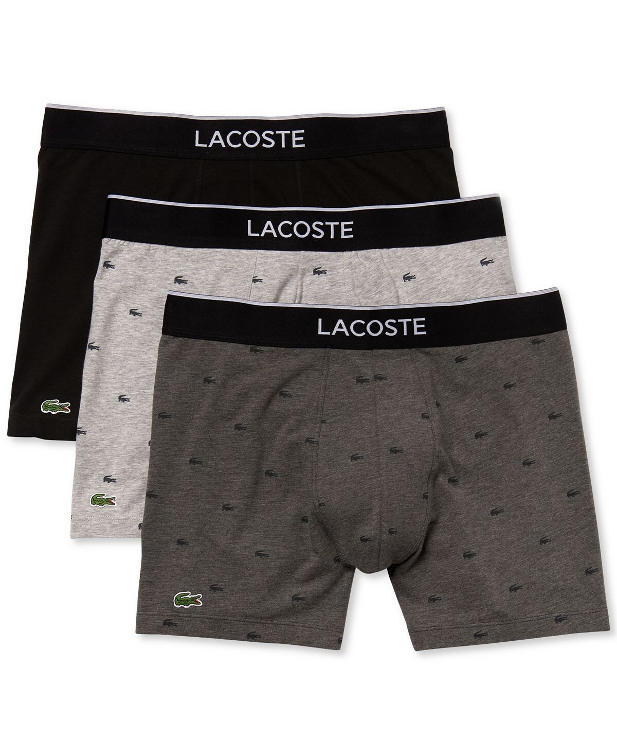 

Мужские трусы-боксеры стрейч с крокодиловым принтом, 3 предмета Lacoste