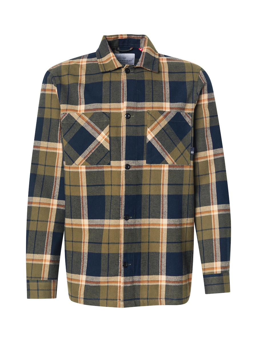 

Рубашка на пуговицах классического кроя Kronstadt Field, темно-синий/оливковый