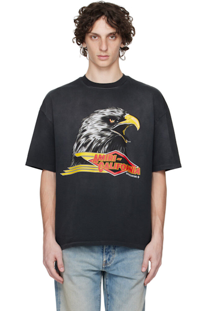 

Черная футболка оверсайз «Amiri Eagle»