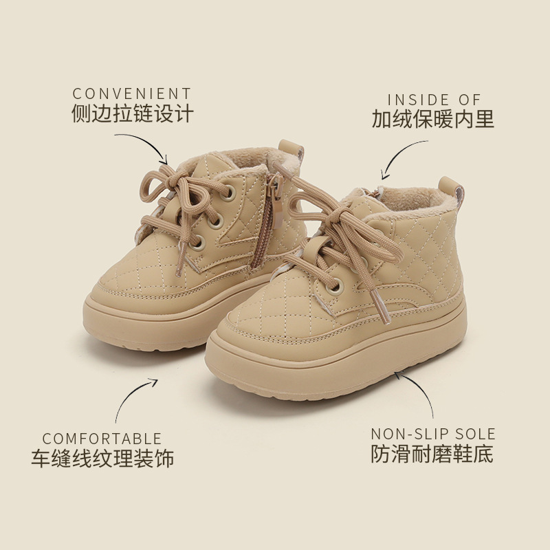 Теплые нескользящие детские туфли Crew Toddler Shoes MAIBUXIONG, черный — фото 2