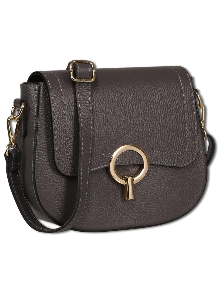 

Кожаная сумка через плечо Toscanto серая, примерно 23 см Toscanto