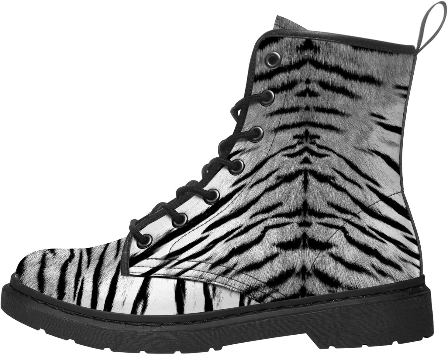 

Ботинки Tiger для женщин и мужчин, армейские ботинки с животным принтом, из искусственной кожи, на шнуровке, ботильоны, подарки для нее и для него Generic, черный