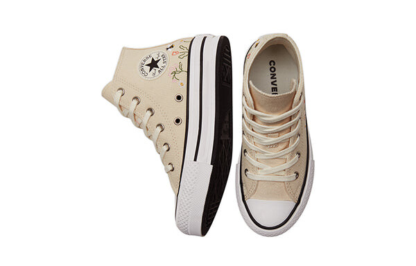Кроссовки chuck taylor all star lift platform high ps 'floral embroidery - natural ivory' Converse, хаки — фото 4