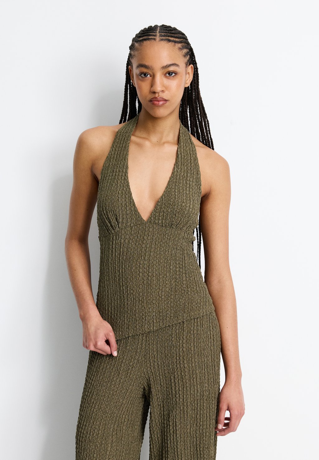 

Топ RUSTIC - Blouse PULL&BEAR, хаки