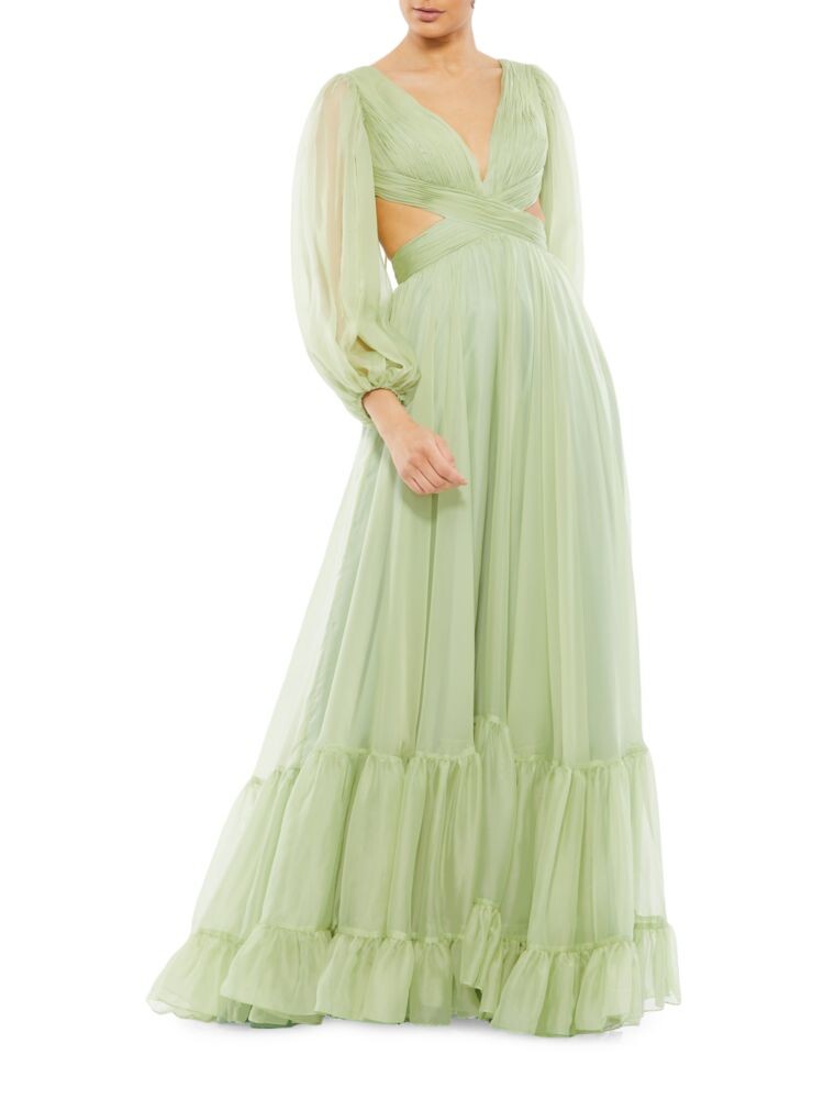 

Шифоновое платье с вырезами Mac Duggal, цвет Sage