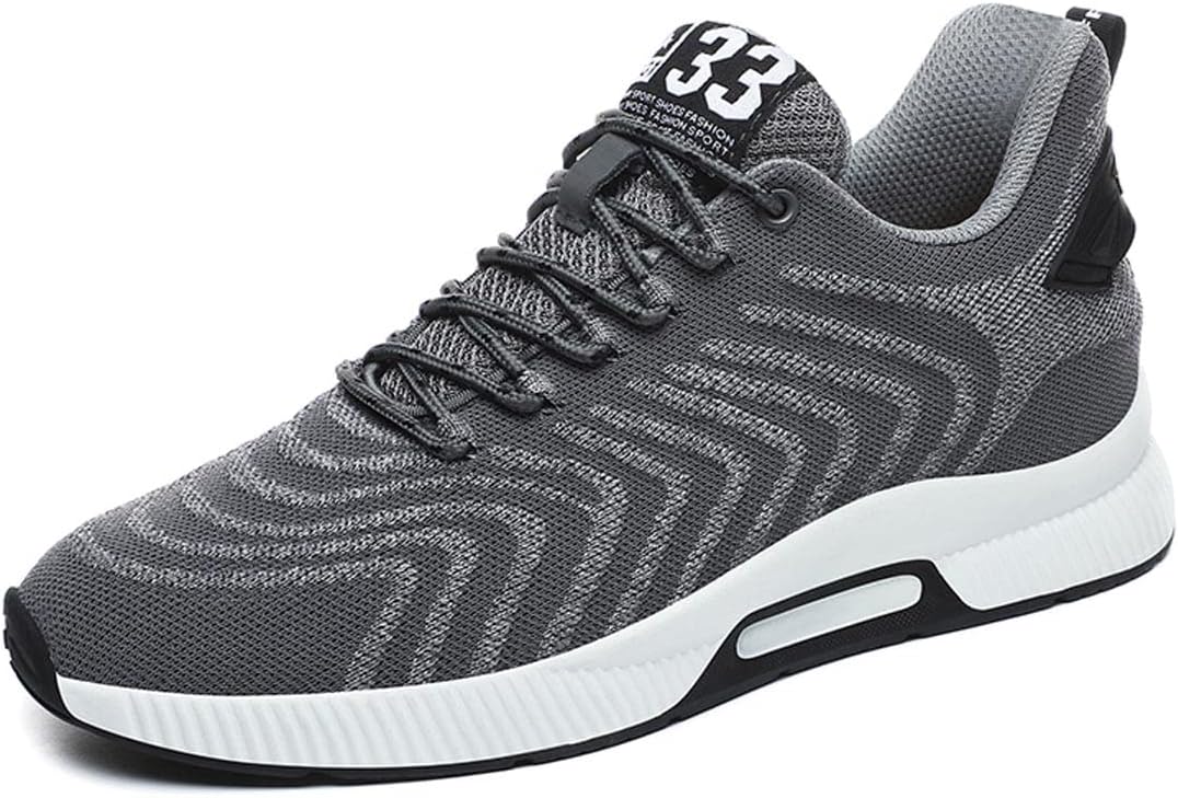 

Мужские кроссовки-платформы YUKTOPA с шнуровкой, спортивные, увеличение роста на 6 см, невидимые кроссовки-подъемники, серый