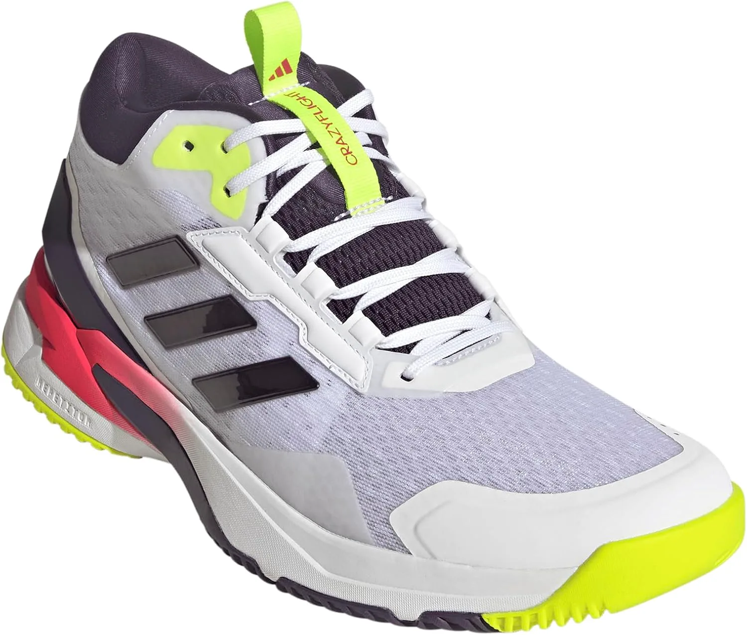 Мужские кроссовки для волейбола Adidas Crazyflight 6 Mid Indoor - белые, белый/красный — фото 2
