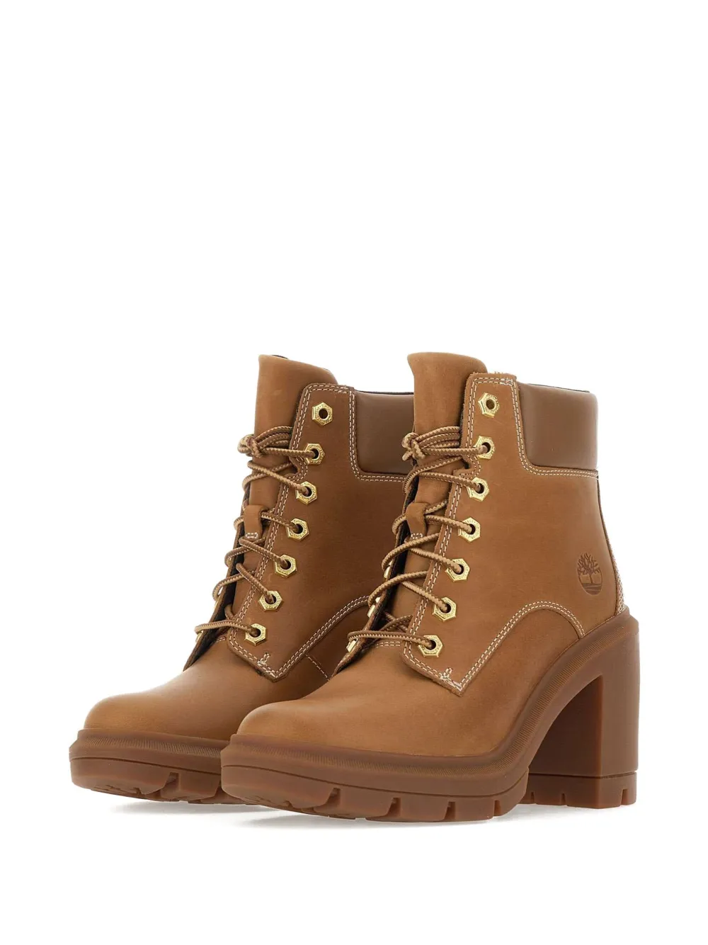 Ботильоны на шнуровке с квадратным каблуком Timberland, коричневый — фото 2