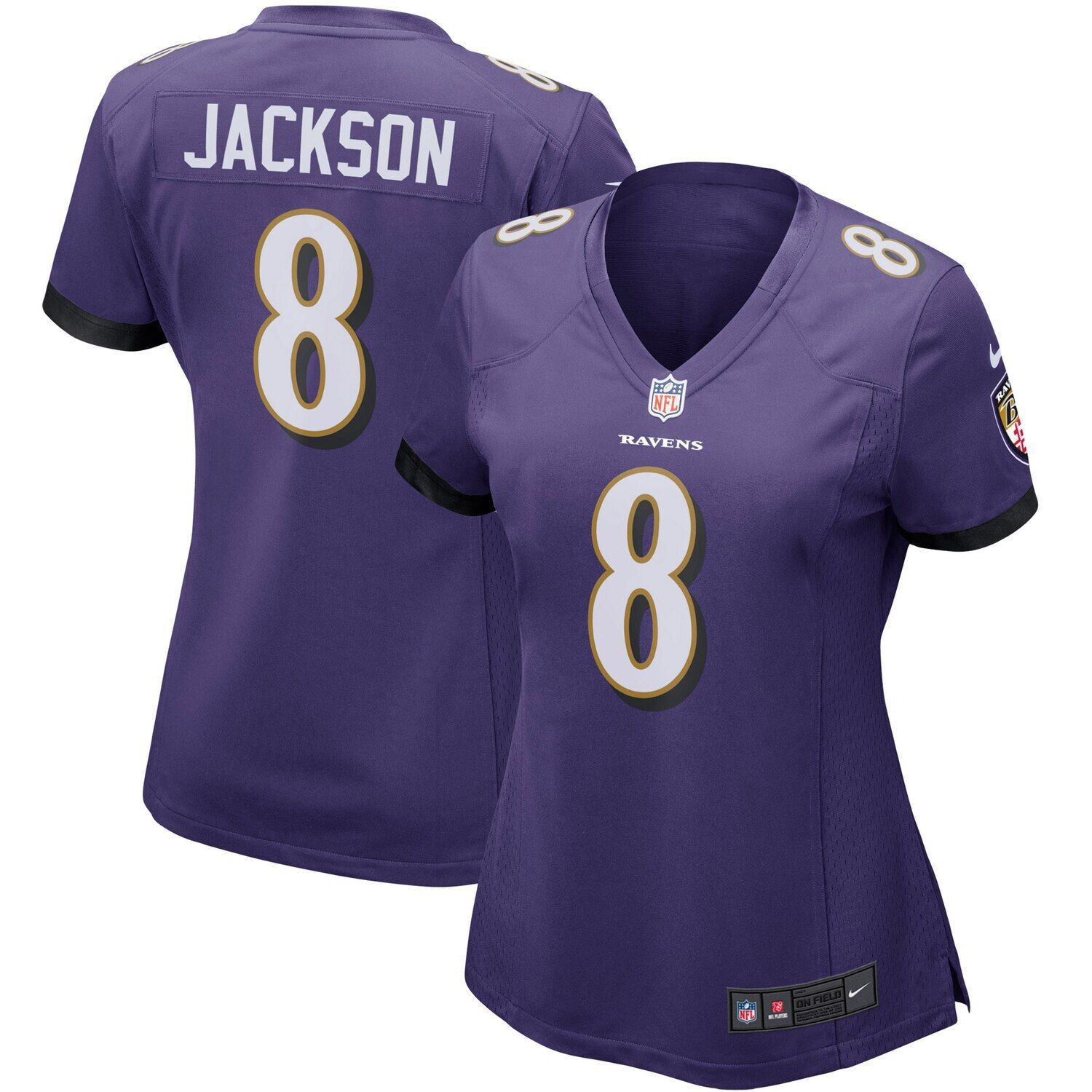

Женская игровая майка Nike Lamar Jackson Purple Baltimore Ravens Game Nike