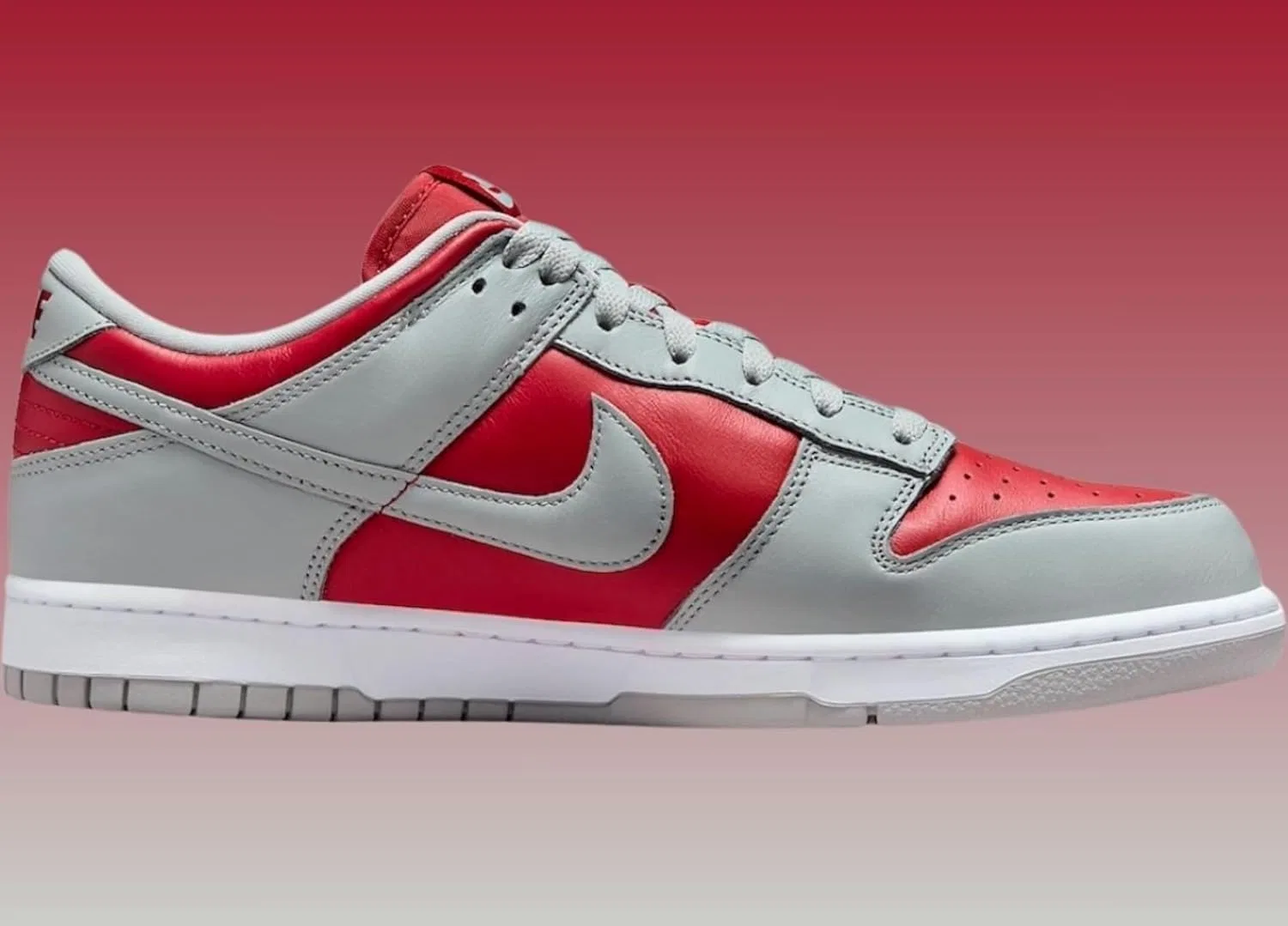 Кроссовки мужские Nike Dunk Low Retro, цвет Varsity Red Silver White — фото 3
