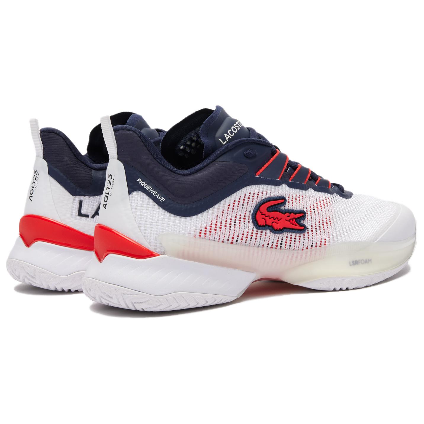 Мужские теннисные туфли Low Top бело-сине-красные LACOSTE — фото 3