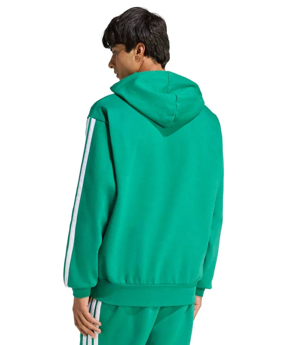 Мужская флисовая толстовка с капюшоном Adidas, зеленый — фото 3