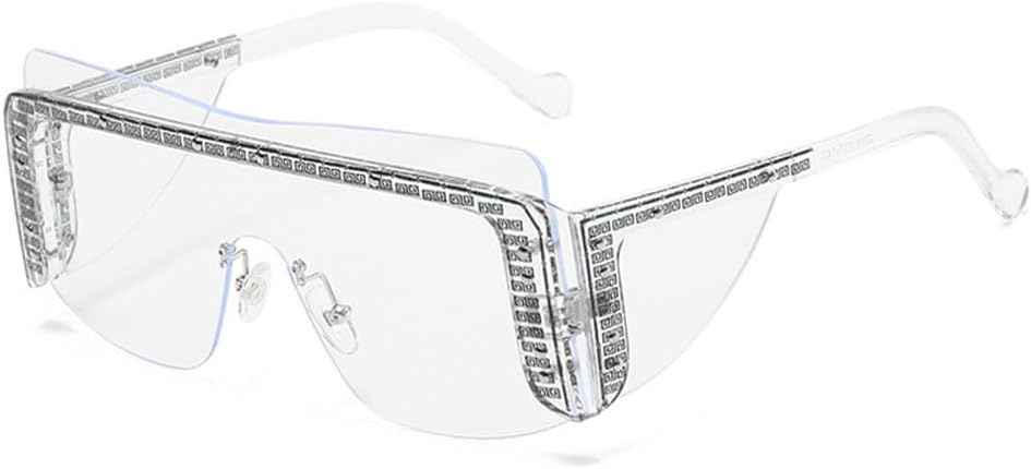 

Женские солнцезащитные очки без оправы, уникальные металлические солнцезащитные очки для женщин, модные без оправы для мужчин, женские очки с защитой от УФ-излучения UV400 TKKTLLT, Clear-clear