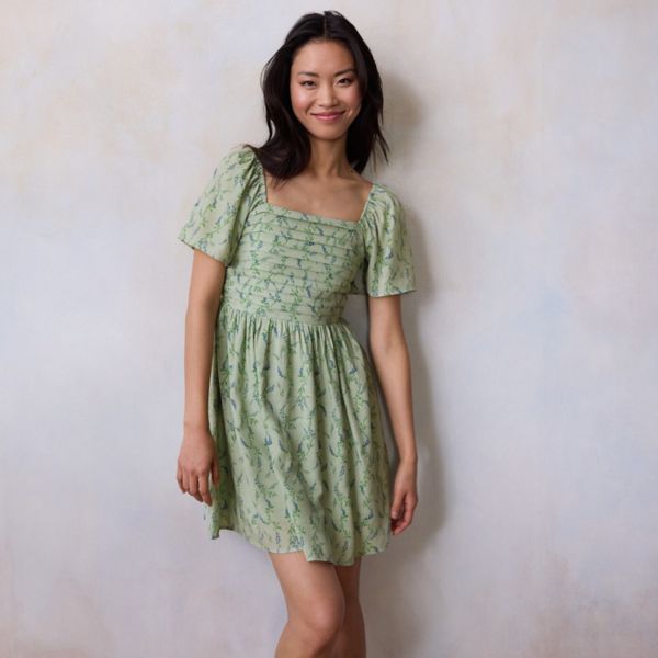 

Мини-платье с миниатюрным плиссированным лифом Lc Lauren Conrad, цвет mint willa wisteria