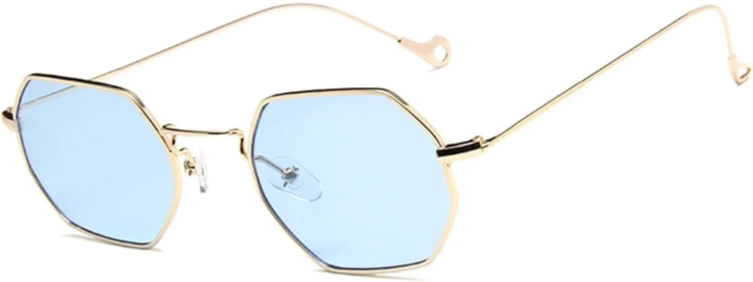 

Маленькие восьмиугольные солнцезащитные очки для мужчин и женщин, летние и весенние очки в плоской оправе DSVIGF, 13