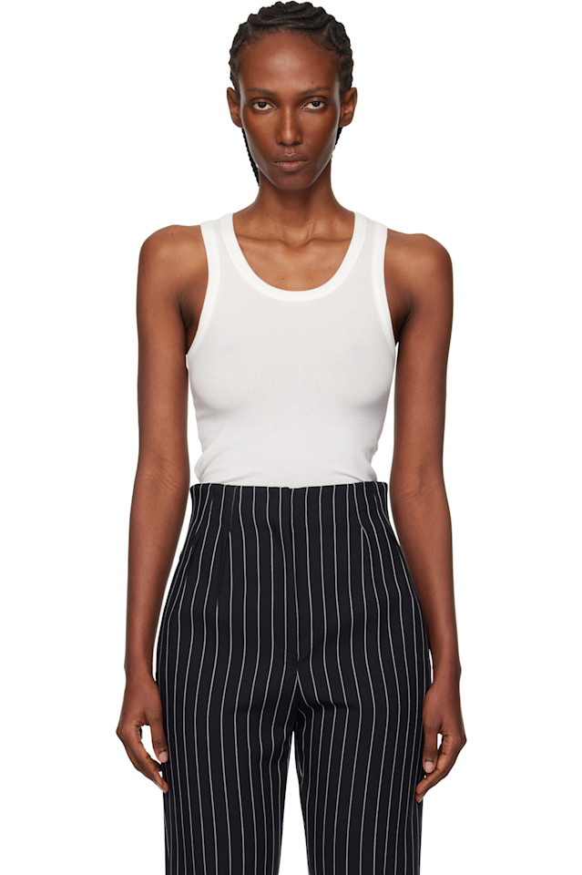 

Mugler Белая ребристая майка