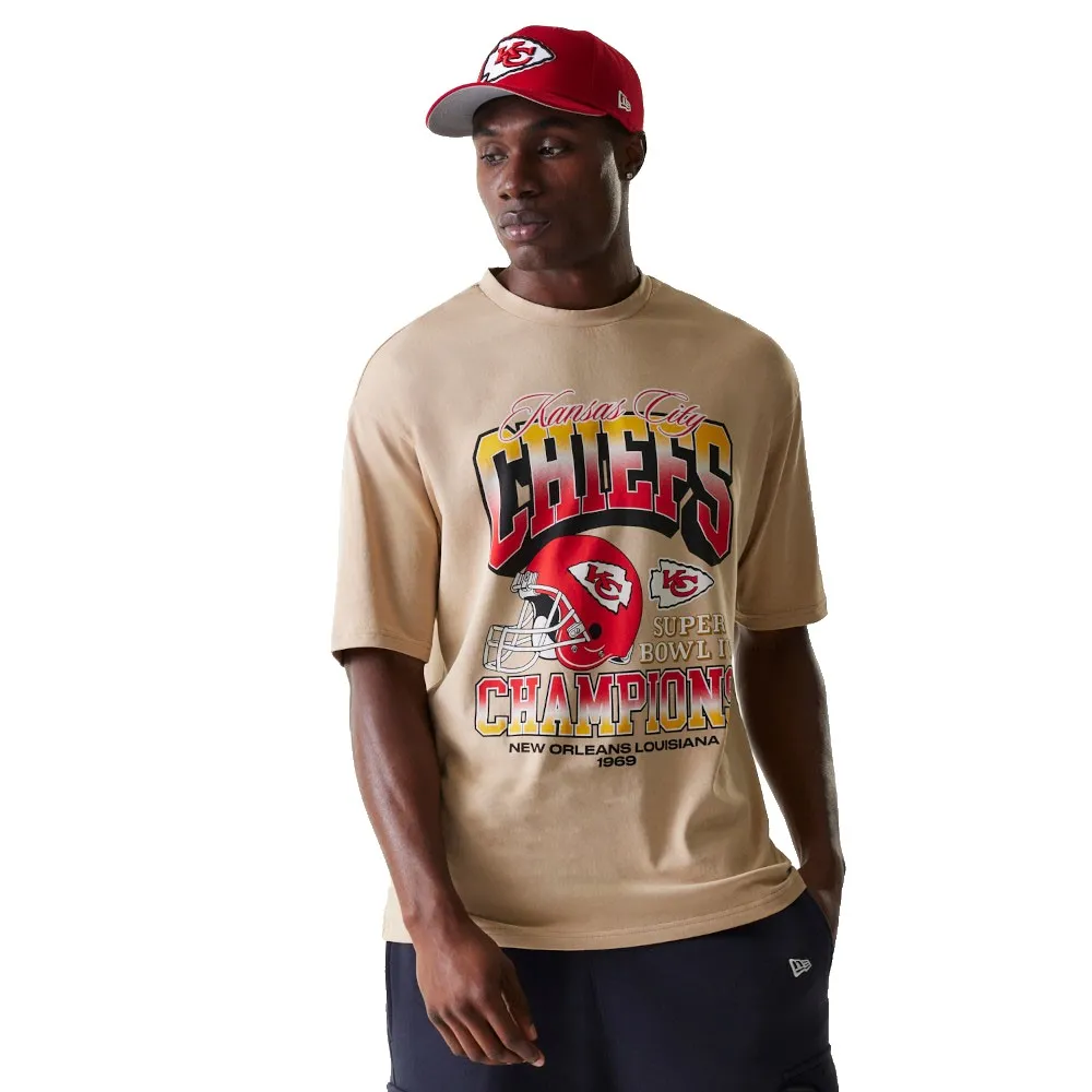 

Футболка New Era NFL Washed Super Bowl Oversized Kansas City Chiefs, бежевый