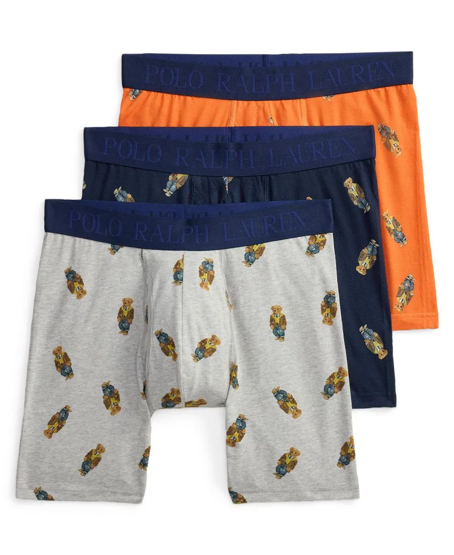 Мужские боксеры, комплект из 3 штук Polo Ralph Lauren, темно-синий/оранжевый