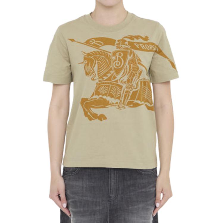 Футболка Burberry Ekd Motif Crewneck, повседневная, желтый — фото 4