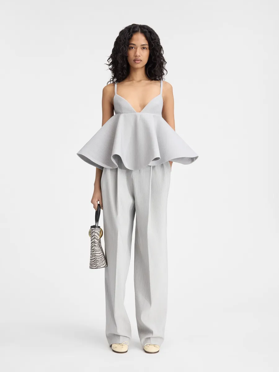 

Топ с воланами Ле Вела Jacquemus, светло-серый