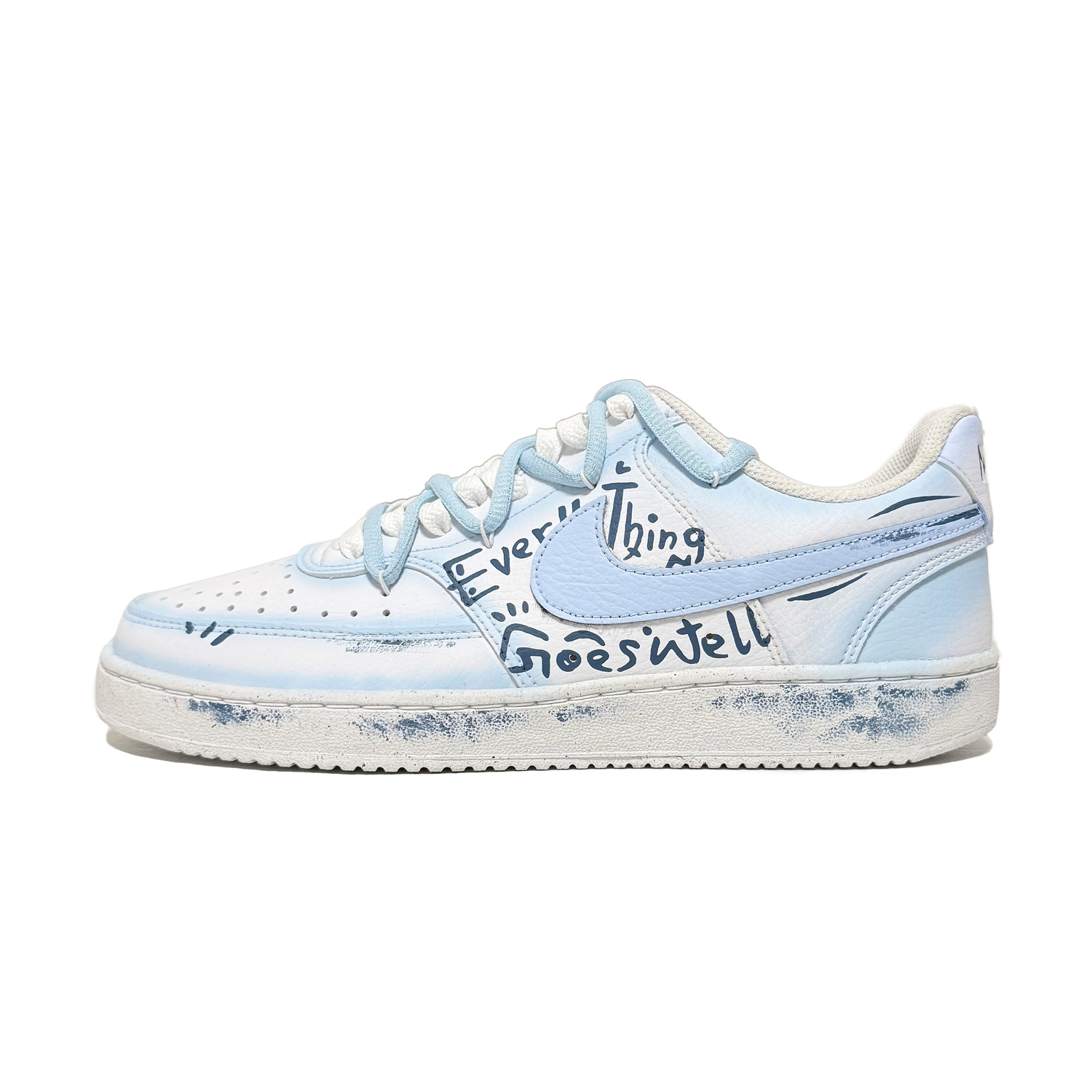

Nike Кроссовки Court Vision 1 Dream Blue Phantom Pen Shock Absorbers Low Top Unisex синие, цвет Blue
