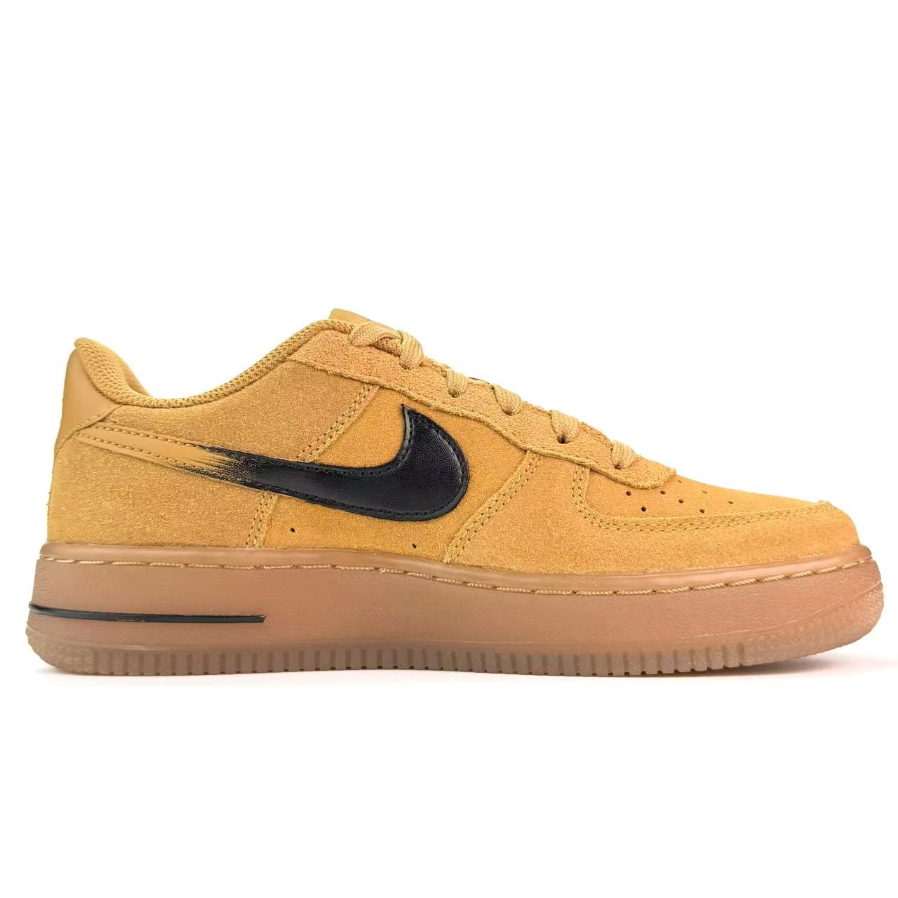 Кроссовки для скейтбординга Air Force 1 Field Oil Painting Abrasion Resistant Slip Resistant низкие Wheat для подростков Nike, коричневый — фото 3
