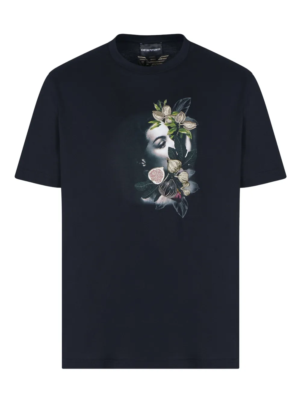 

Футболка с цветочным принтом EMPORIO ARMANI, черный