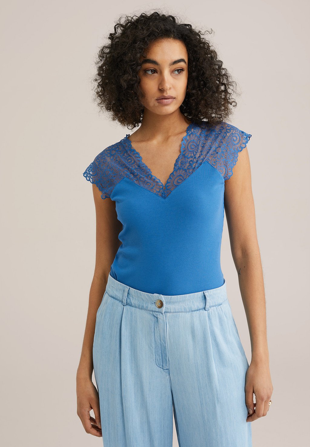 

Блуза Print T-shirt WE Fashion, синий