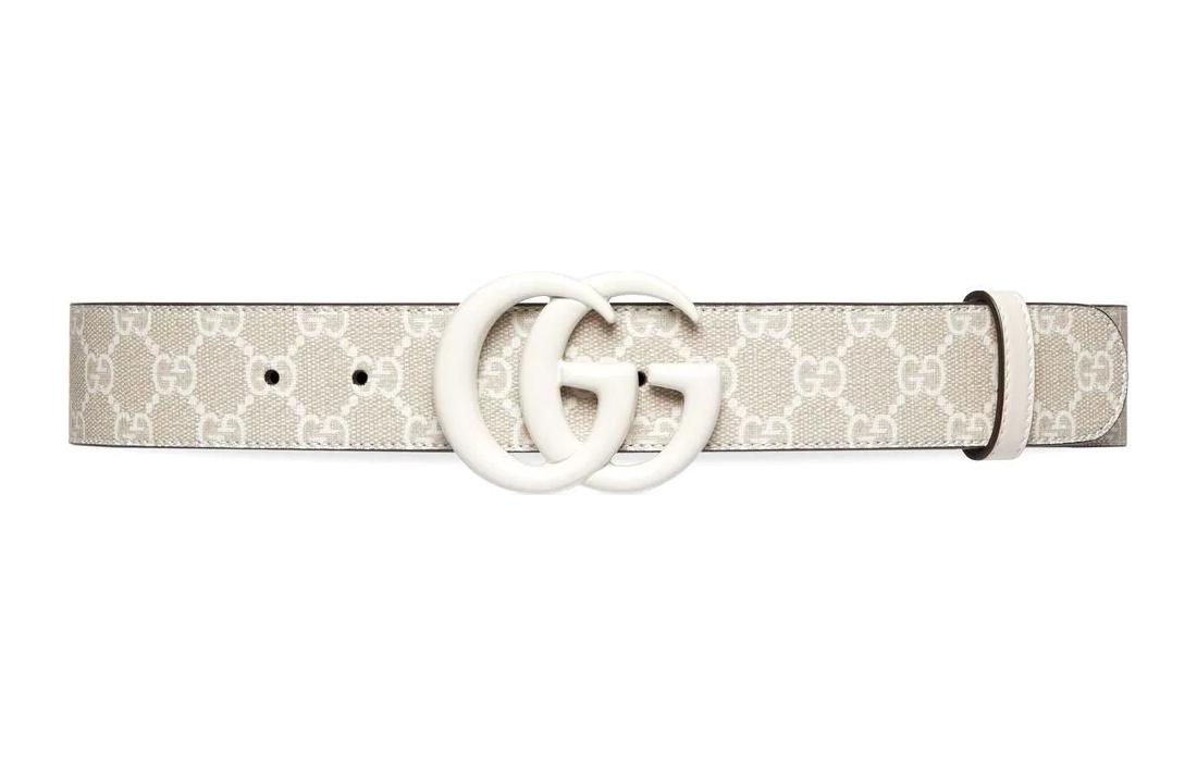 

Женский кожаный ремень GG Marmont цвета экрю, ширина 4 см GUCCI, Ecru