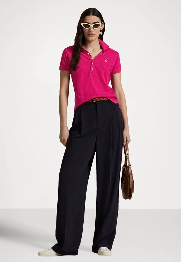 Облегающая эластичная рубашка поло Polo Ralph Lauren, Pink Sky — фото 2