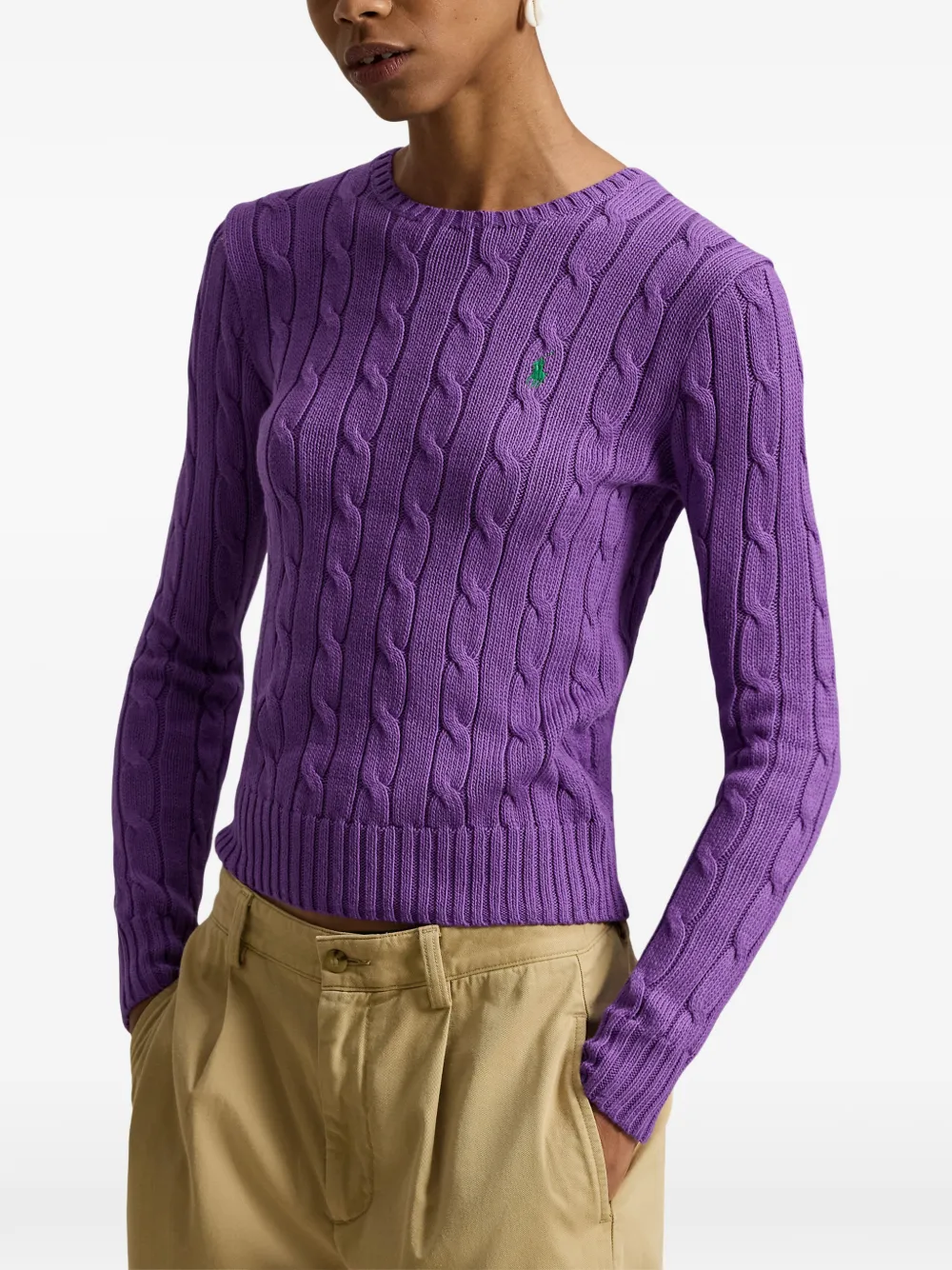 Вязаное изделие с логотипом Polo Ralph Lauren, фиолетовый — фото 3