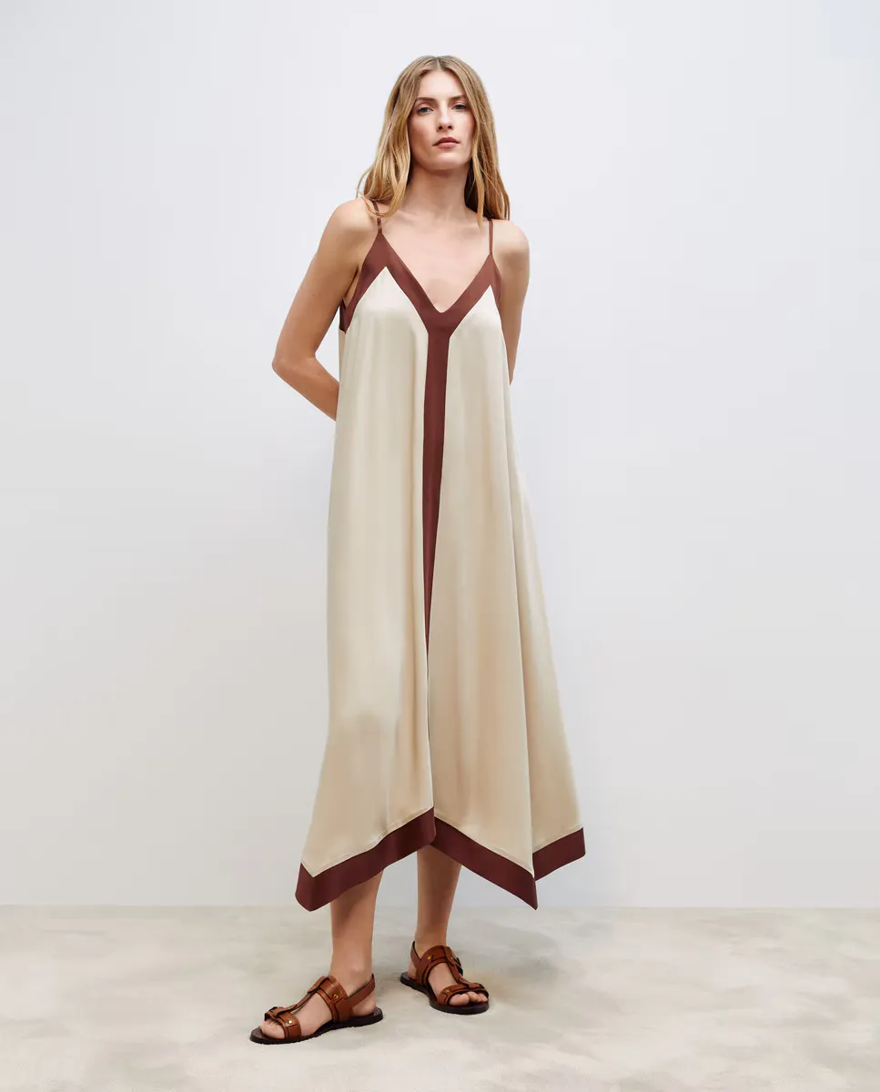 

Длинное платье без рукавов Woman El Corte Inglés, цвет 120 Crudo