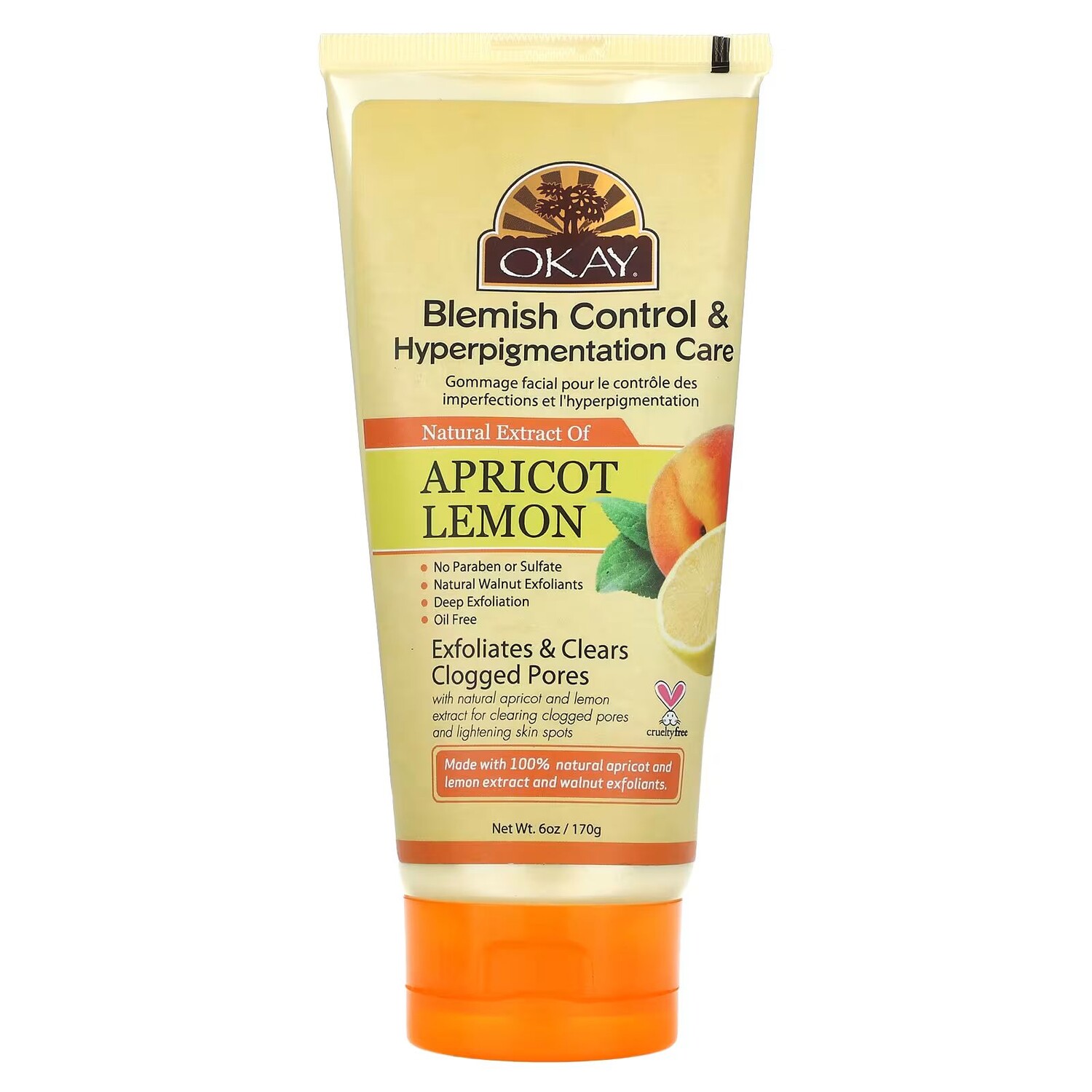 

Скраб с абрикосом и лимоном, 6 унций (170 г) Okay Pure Naturals