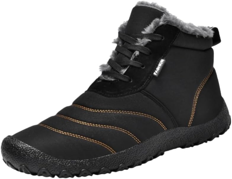 

Мужские зимние сапоги FmShi большого размера- с мягкой подкладкой, противоскользящие, для зимних походов и альпинизма, черный