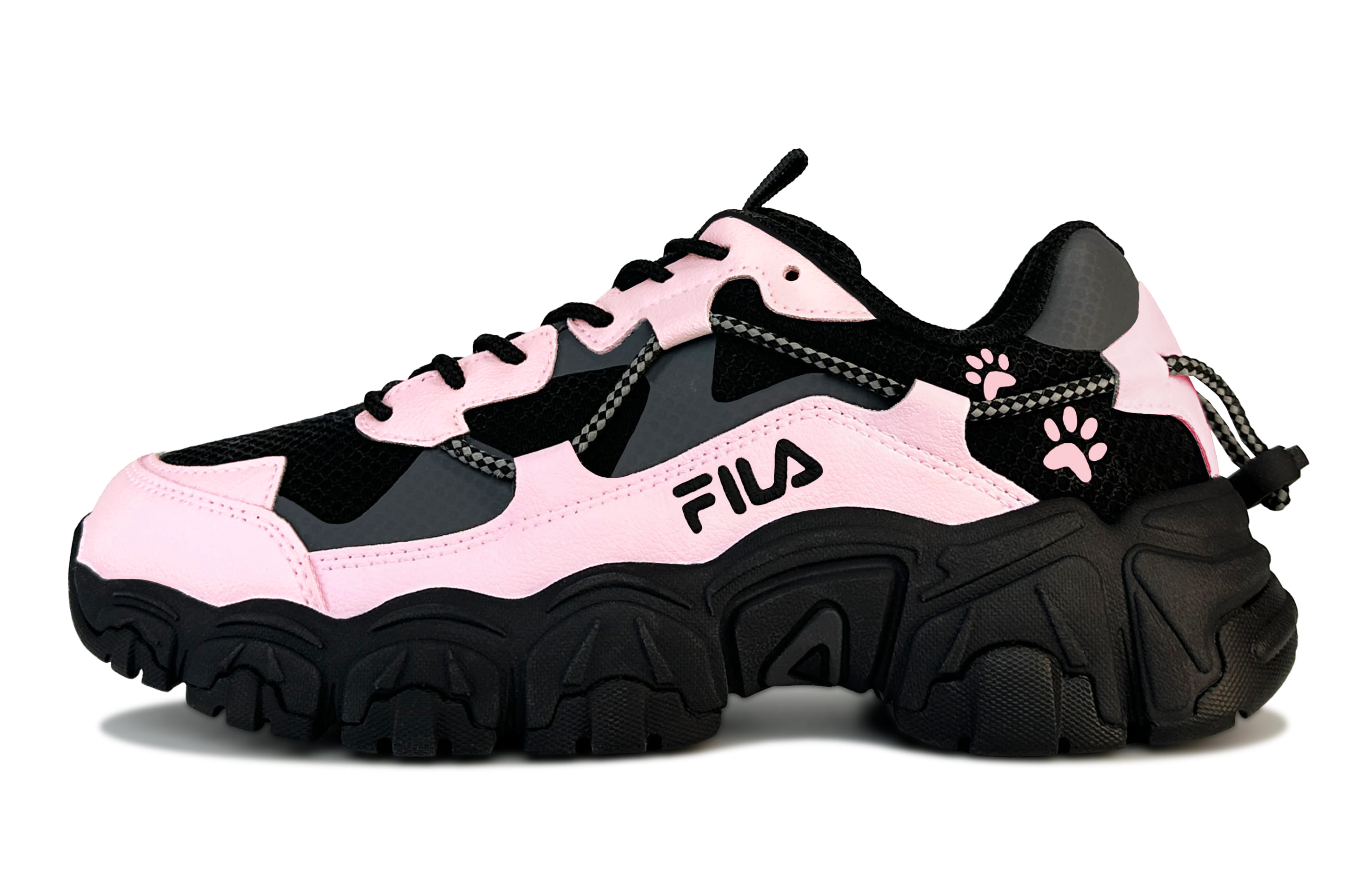 

Fluid Pink Paw Cool Cat, переливающаяся кошачья амортизация низкие массивные кроссовки Unisex романтичный розовый FILA, розовый