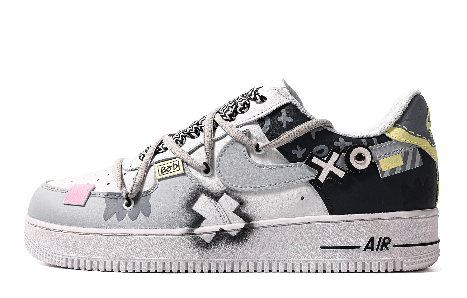 

Кроссовки для скейтбординга Air Force 1 женские с низким верхом, черный/серый Nike