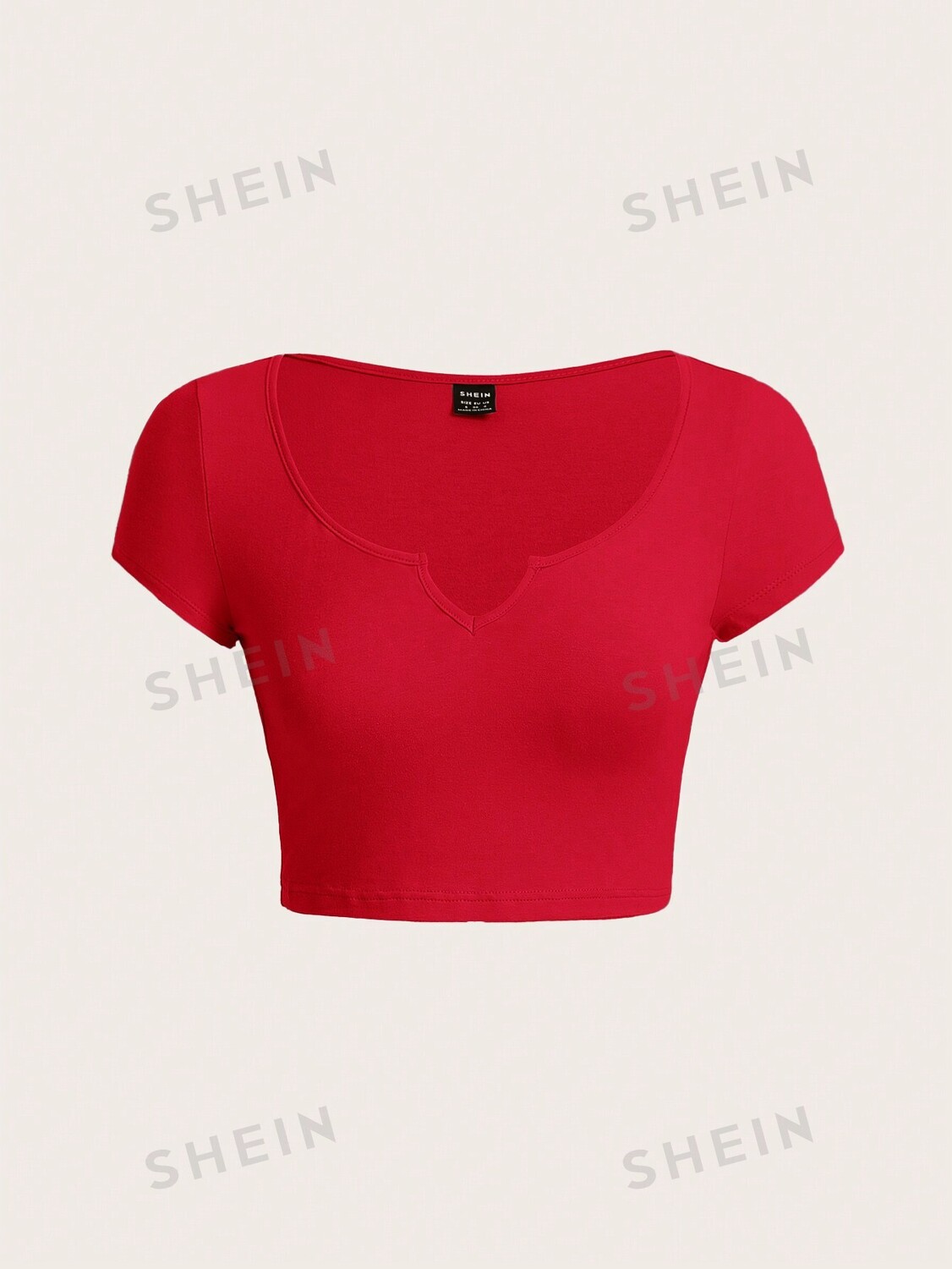 

Футболка женская Shein Basics укороченная, красный