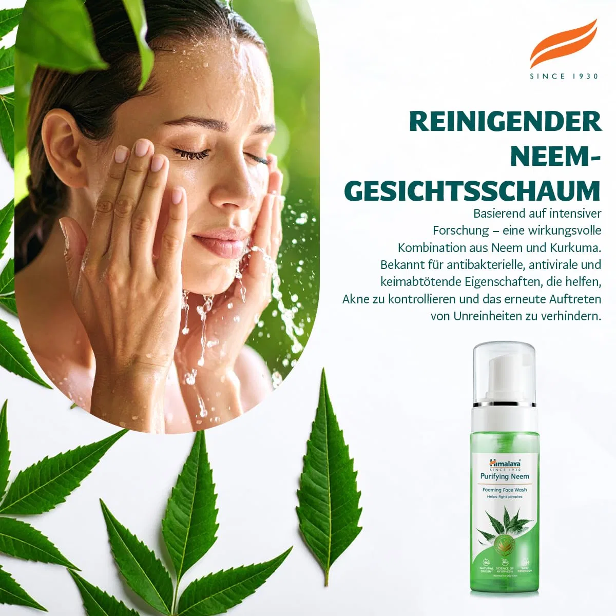 Пенка для умывания Himalaya — Очищающий Herbal с нимом, 150 мл — фото 4