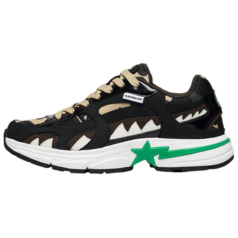 

A BATHING APE Низкие повседневные туфли MASIWEI x SHARK STA, мужские, черные, коричневые, зеленые