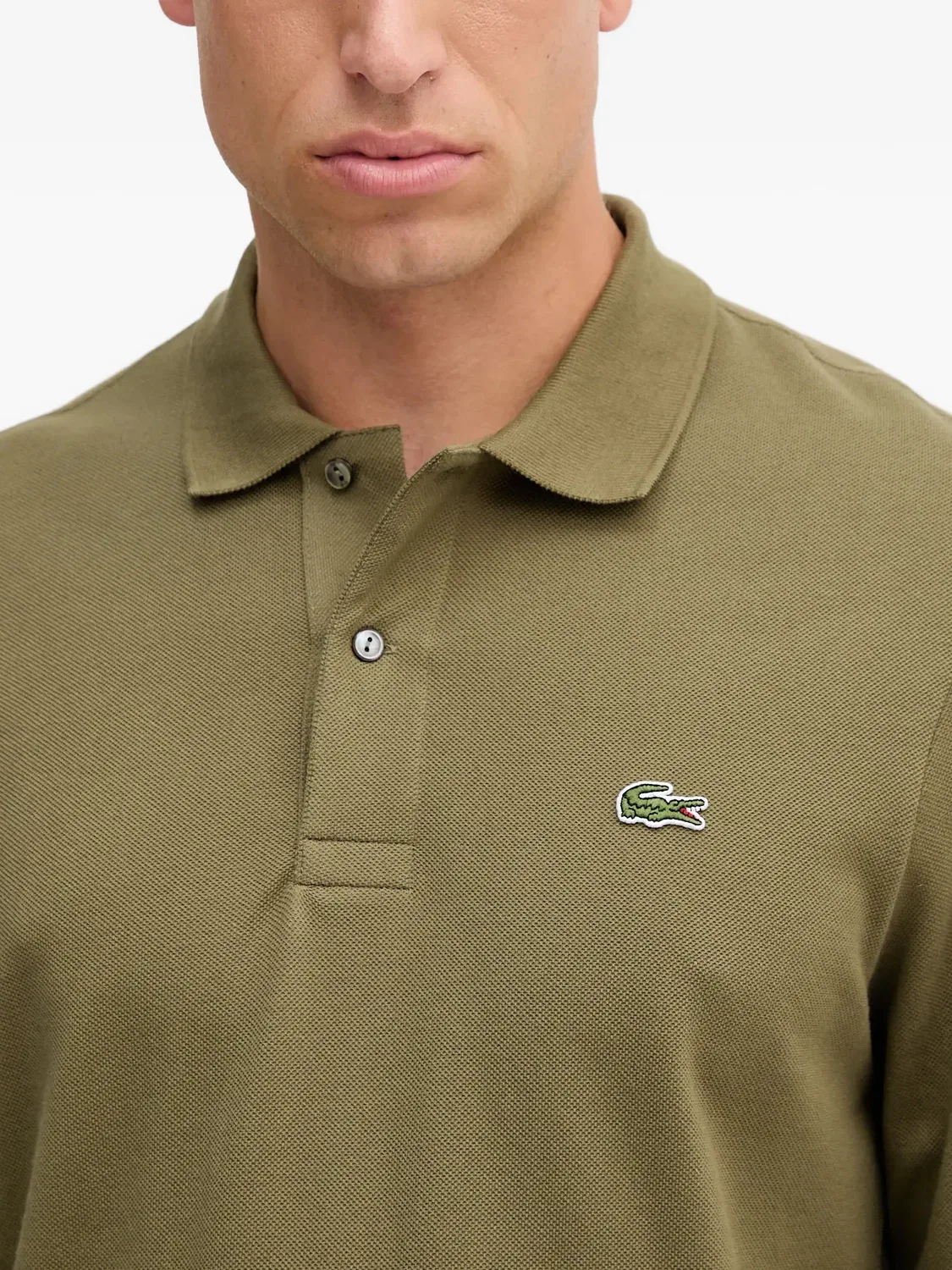 Рубашка поло с длинными рукавами Lacoste, зеленый — фото 4
