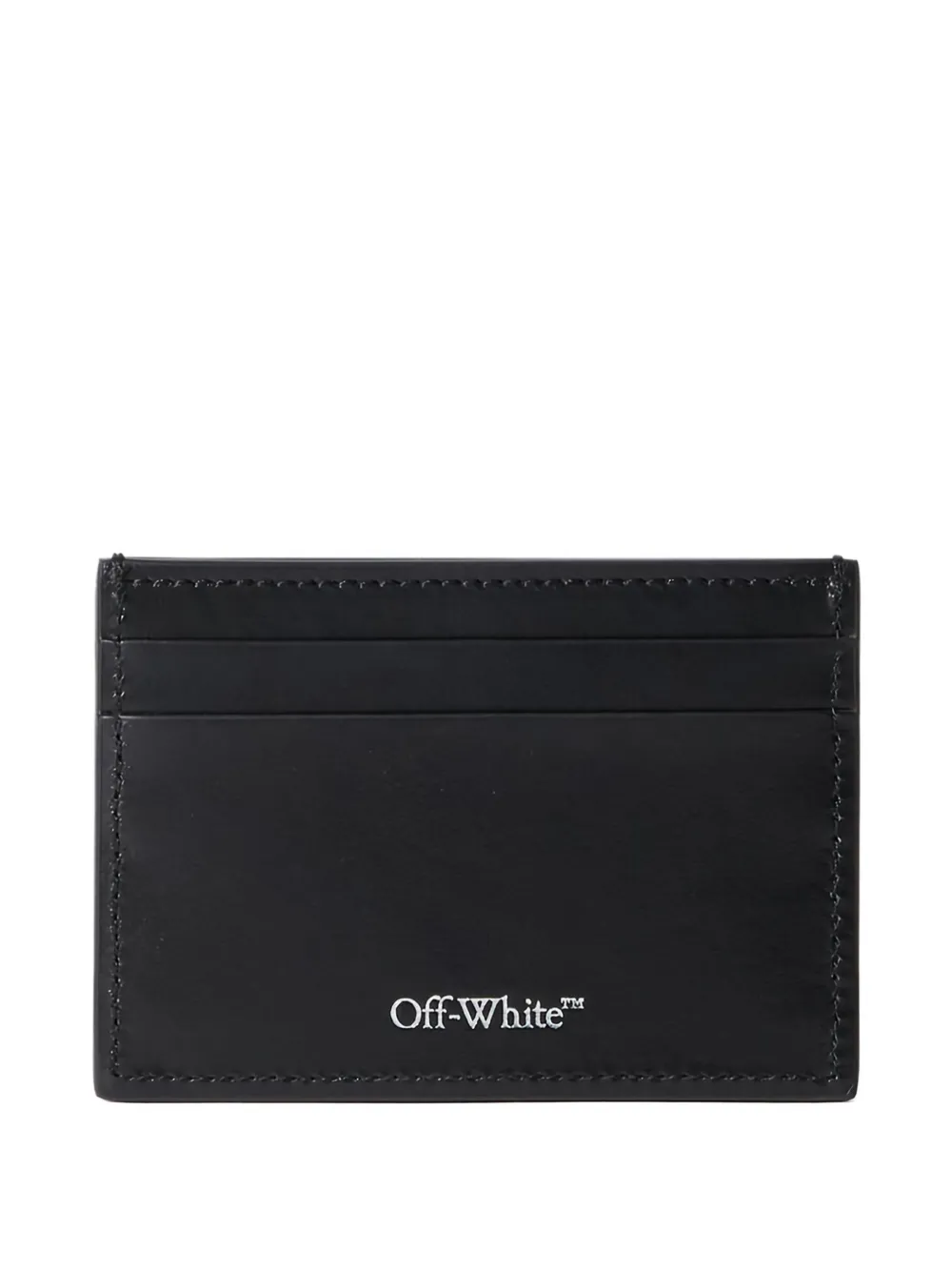 

Кожаный держатель для карт с диагональным дизайном Off-White, черный