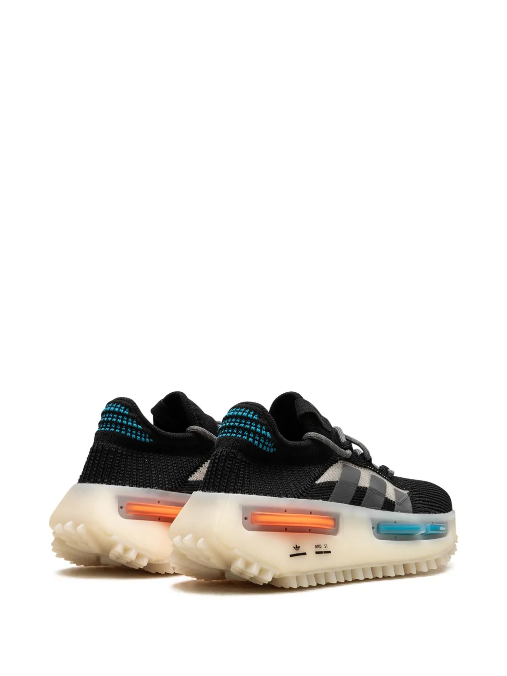 Кроссовки NMD S1 Core Black Blue Orange Adidas, черный — фото 3
