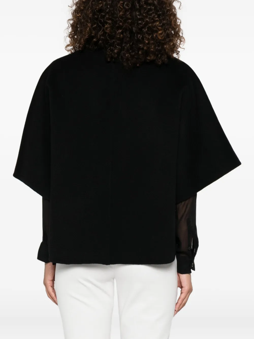 Куртка-накидка с застежкой на пуговицы MAX MARA, черный — фото 4