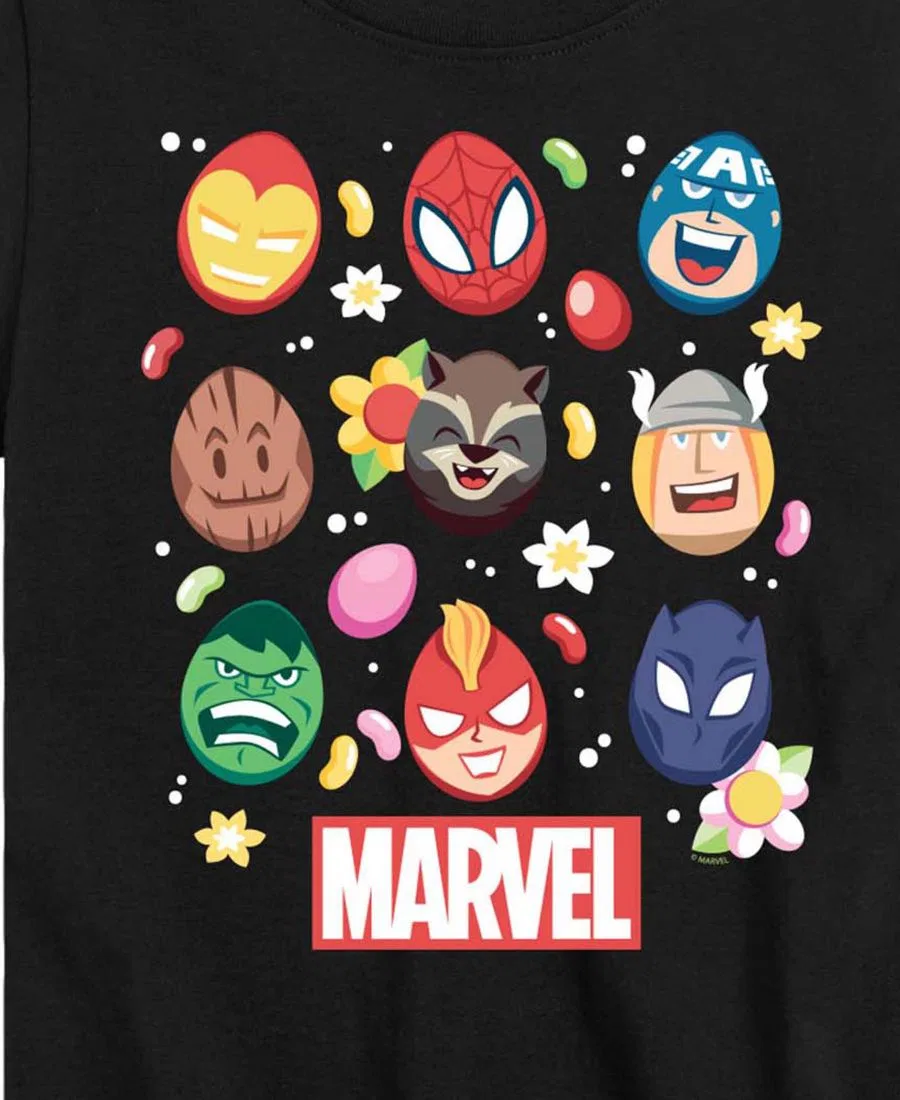 Детская футболка с коротким рукавом и графическим принтом Marvel Group, размер 8-20 Captain America, черный — фото 3