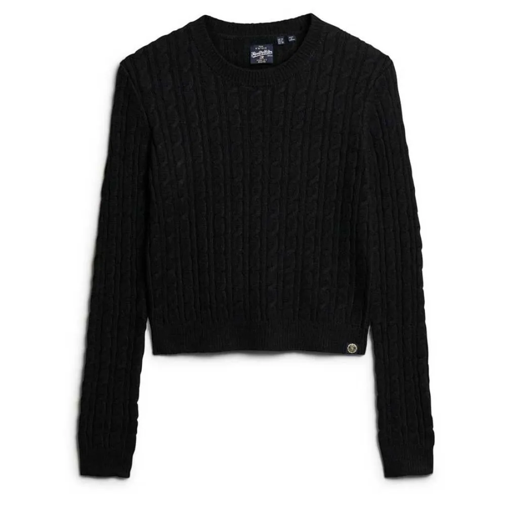

Свитер Superdry Fitted Cable, черный
